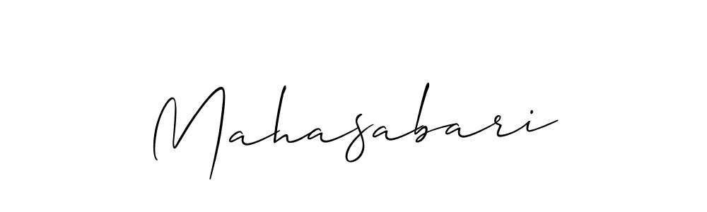 Use a signature maker to create a handwritten signature online. With this signature software, you can design (Allison_Script) your own signature for name Mahasabari. Mahasabari signature style 2 images and pictures png