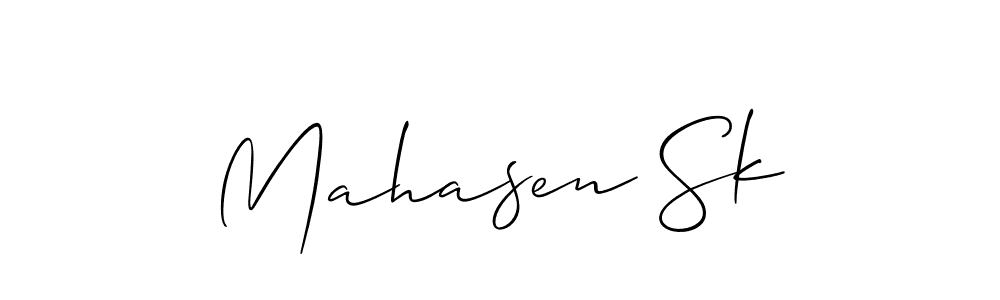 Use a signature maker to create a handwritten signature online. With this signature software, you can design (Allison_Script) your own signature for name Mahasen Sk. Mahasen Sk signature style 2 images and pictures png