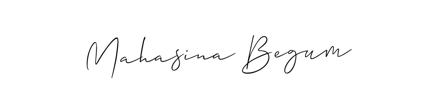 Design your own signature with our free online signature maker. With this signature software, you can create a handwritten (Allison_Script) signature for name Mahasina Begum. Mahasina Begum signature style 2 images and pictures png