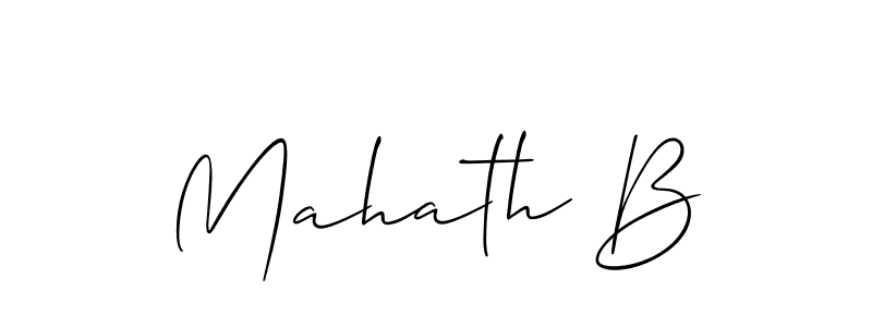 Also we have Mahath B name is the best signature style. Create professional handwritten signature collection using Allison_Script autograph style. Mahath B signature style 2 images and pictures png