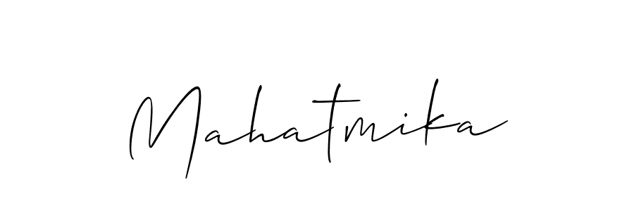 How to Draw Mahatmika signature style? Allison_Script is a latest design signature styles for name Mahatmika. Mahatmika signature style 2 images and pictures png