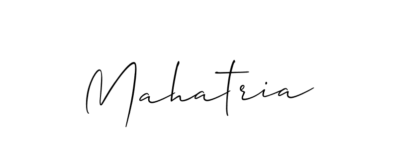 Design your own signature with our free online signature maker. With this signature software, you can create a handwritten (Allison_Script) signature for name Mahatria. Mahatria signature style 2 images and pictures png