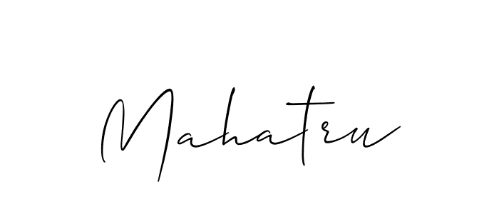 It looks lik you need a new signature style for name Mahatru. Design unique handwritten (Allison_Script) signature with our free signature maker in just a few clicks. Mahatru signature style 2 images and pictures png