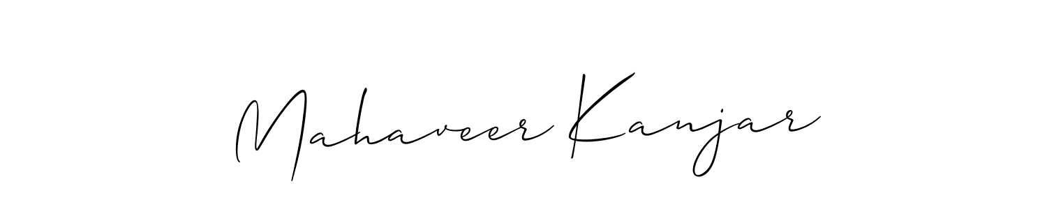Also You can easily find your signature by using the search form. We will create Mahaveer Kanjar name handwritten signature images for you free of cost using Allison_Script sign style. Mahaveer Kanjar signature style 2 images and pictures png