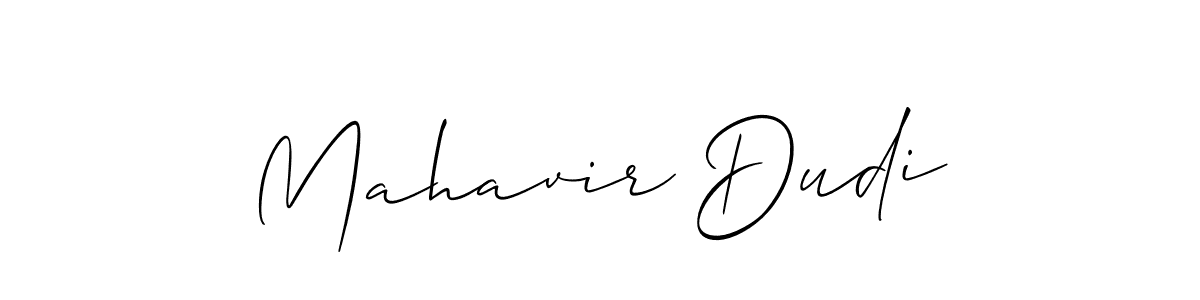 Allison_Script is a professional signature style that is perfect for those who want to add a touch of class to their signature. It is also a great choice for those who want to make their signature more unique. Get Mahavir Dudi name to fancy signature for free. Mahavir Dudi signature style 2 images and pictures png
