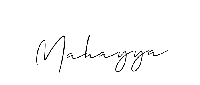Allison_Script is a professional signature style that is perfect for those who want to add a touch of class to their signature. It is also a great choice for those who want to make their signature more unique. Get Mahayya name to fancy signature for free. Mahayya signature style 2 images and pictures png