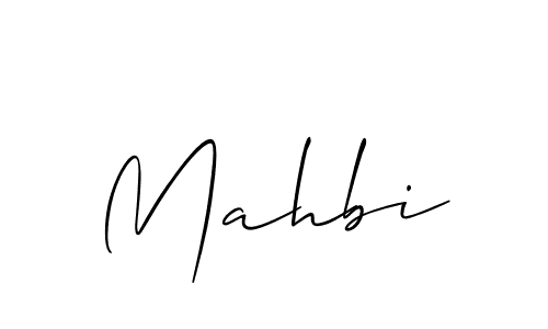 The best way (Allison_Script) to make a short signature is to pick only two or three words in your name. The name Mahbi include a total of six letters. For converting this name. Mahbi signature style 2 images and pictures png