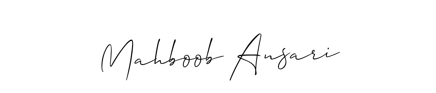 How to make Mahboob Ansari name signature. Use Allison_Script style for creating short signs online. This is the latest handwritten sign. Mahboob Ansari signature style 2 images and pictures png