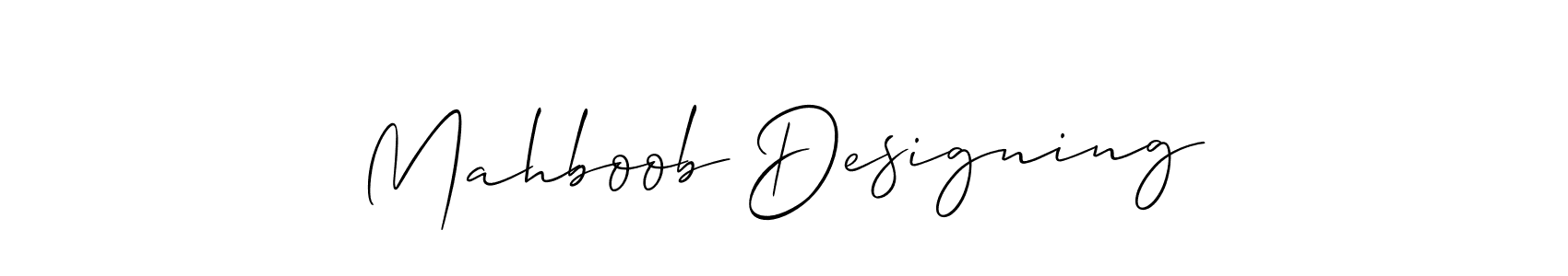 Also we have Mahboob Designing name is the best signature style. Create professional handwritten signature collection using Allison_Script autograph style. Mahboob Designing signature style 2 images and pictures png