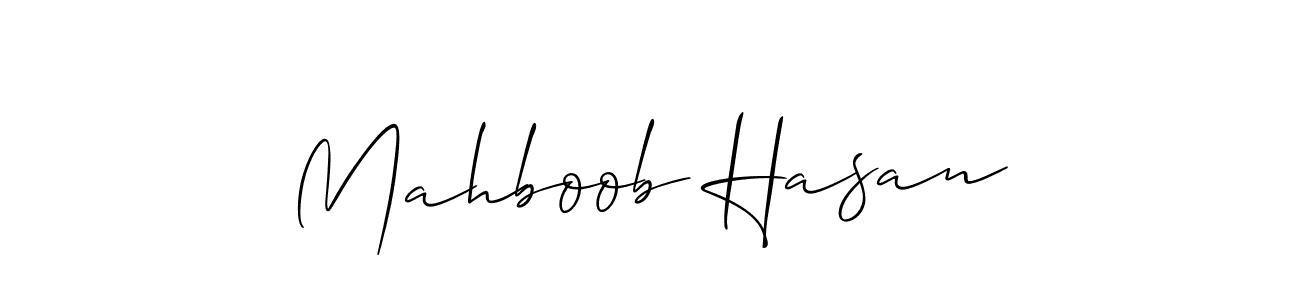 The best way (Allison_Script) to make a short signature is to pick only two or three words in your name. The name Mahboob Hasan include a total of six letters. For converting this name. Mahboob Hasan signature style 2 images and pictures png