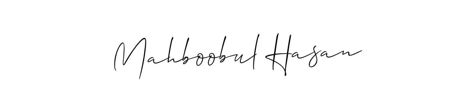 You should practise on your own different ways (Allison_Script) to write your name (Mahboobul Hasan) in signature. don't let someone else do it for you. Mahboobul Hasan signature style 2 images and pictures png