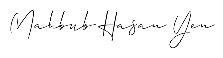 Stand out with a creative autograph for Mahbub Hasan Yen. The Allison_Script styling blends modern aesthetics with classic signature flourishes. Mahbub Hasan Yen signature style 2 images and pictures png