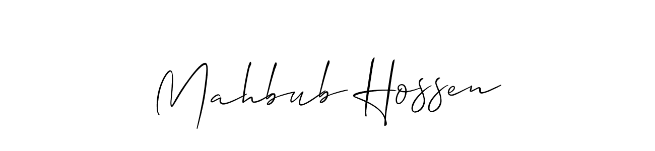 How to Draw Mahbub Hossen signature style? Allison_Script is a latest design signature styles for name Mahbub Hossen. Mahbub Hossen signature style 2 images and pictures png