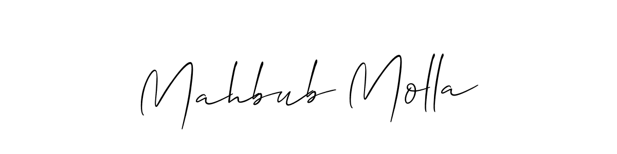 How to make Mahbub Molla name signature. Use Allison_Script style for creating short signs online. This is the latest handwritten sign. Mahbub Molla signature style 2 images and pictures png