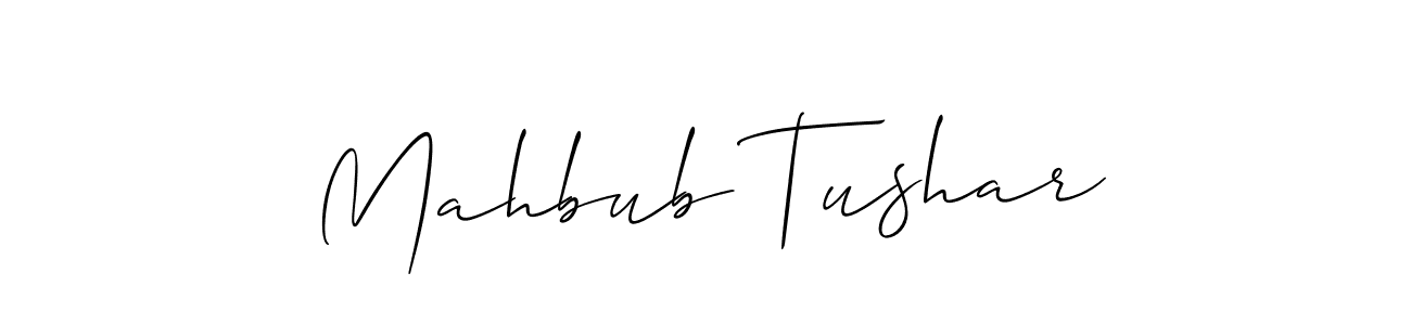 How to make Mahbub Tushar name signature. Use Allison_Script style for creating short signs online. This is the latest handwritten sign. Mahbub Tushar signature style 2 images and pictures png