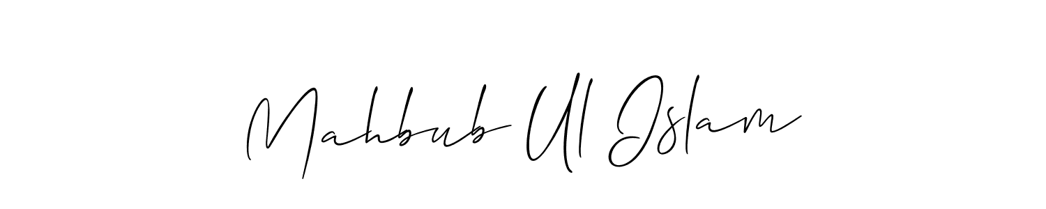 Make a beautiful signature design for name Mahbub Ul Islam. With this signature (Allison_Script) style, you can create a handwritten signature for free. Mahbub Ul Islam signature style 2 images and pictures png