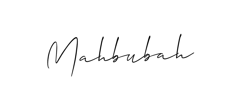 Make a beautiful signature design for name Mahbubah. With this signature (Allison_Script) style, you can create a handwritten signature for free. Mahbubah signature style 2 images and pictures png