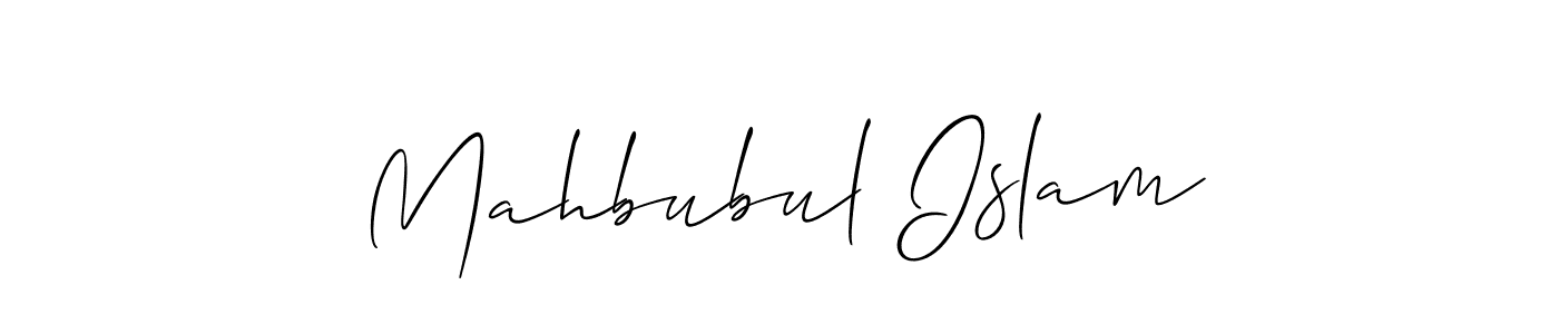 Create a beautiful signature design for name Mahbubul Islam. With this signature (Allison_Script) fonts, you can make a handwritten signature for free. Mahbubul Islam signature style 2 images and pictures png