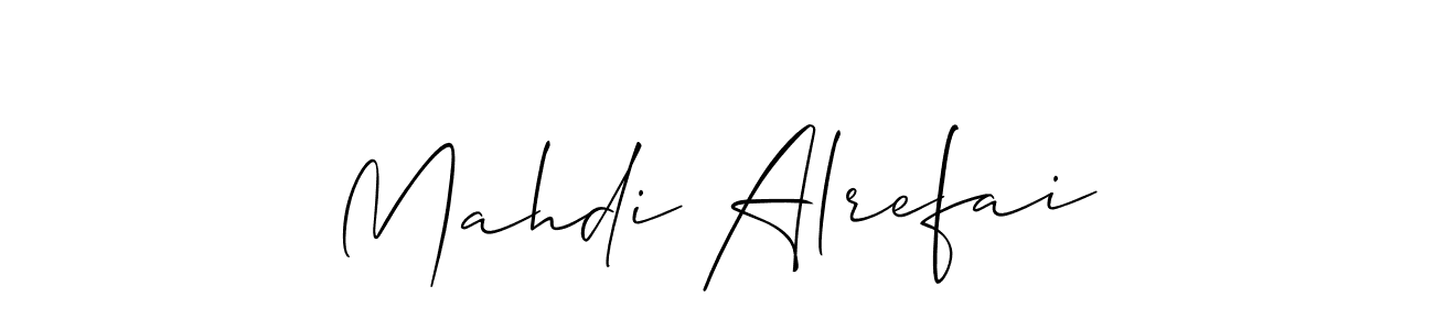 It looks lik you need a new signature style for name Mahdi Alrefai. Design unique handwritten (Allison_Script) signature with our free signature maker in just a few clicks. Mahdi Alrefai signature style 2 images and pictures png