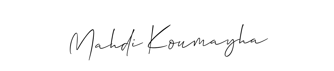 How to make Mahdi Koumayha name signature. Use Allison_Script style for creating short signs online. This is the latest handwritten sign. Mahdi Koumayha signature style 2 images and pictures png