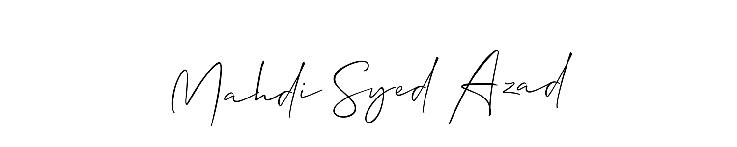 Mahdi Syed Azad stylish signature style. Best Handwritten Sign (Allison_Script) for my name. Handwritten Signature Collection Ideas for my name Mahdi Syed Azad. Mahdi Syed Azad signature style 2 images and pictures png