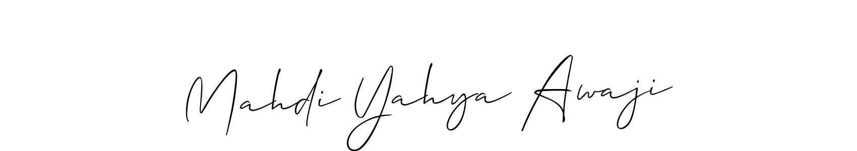 Make a beautiful signature design for name Mahdi Yahya Awaji. With this signature (Allison_Script) style, you can create a handwritten signature for free. Mahdi Yahya Awaji signature style 2 images and pictures png