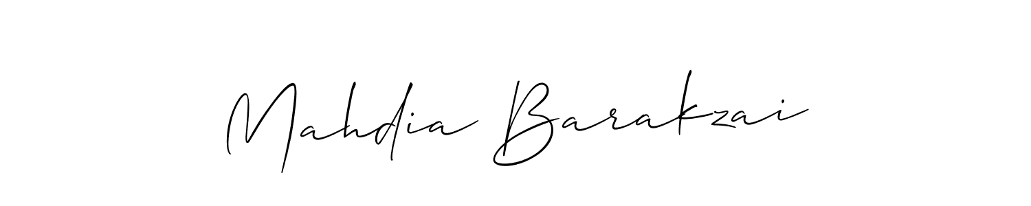 Mahdia Barakzai stylish signature style. Best Handwritten Sign (Allison_Script) for my name. Handwritten Signature Collection Ideas for my name Mahdia Barakzai. Mahdia Barakzai signature style 2 images and pictures png