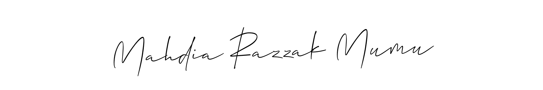 Similarly Allison_Script is the best handwritten signature design. Signature creator online .You can use it as an online autograph creator for name Mahdia Razzak Mumu. Mahdia Razzak Mumu signature style 2 images and pictures png
