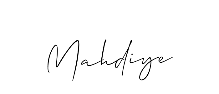 if you are searching for the best signature style for your name Mahdiye. so please give up your signature search. here we have designed multiple signature styles  using Allison_Script. Mahdiye signature style 2 images and pictures png