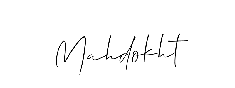 Mahdokht stylish signature style. Best Handwritten Sign (Allison_Script) for my name. Handwritten Signature Collection Ideas for my name Mahdokht. Mahdokht signature style 2 images and pictures png
