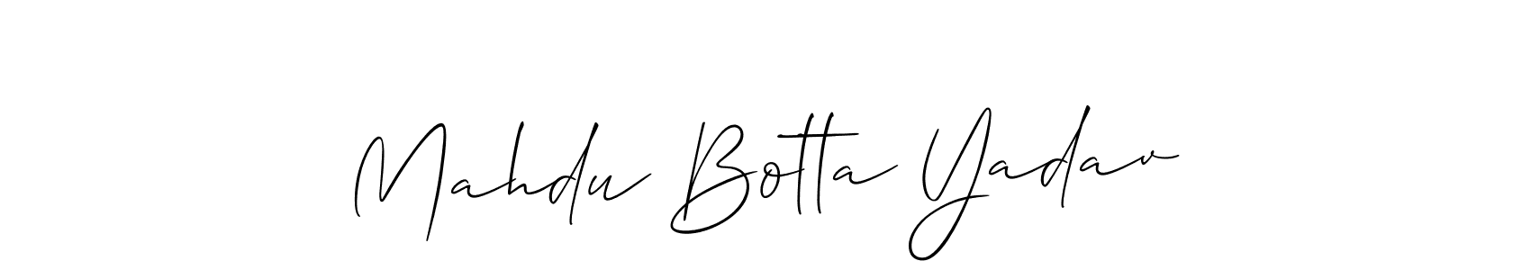 Check out images of Autograph of Mahdu Botta Yadav name. Actor Mahdu Botta Yadav Signature Style. Allison_Script is a professional sign style online. Mahdu Botta Yadav signature style 2 images and pictures png