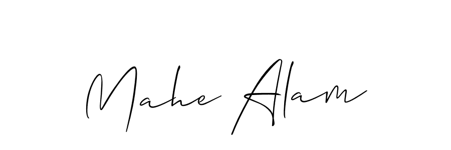 Also You can easily find your signature by using the search form. We will create Mahe Alam name handwritten signature images for you free of cost using Allison_Script sign style. Mahe Alam signature style 2 images and pictures png