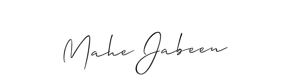 Make a short Mahe Jabeen signature style. Manage your documents anywhere anytime using Allison_Script. Create and add eSignatures, submit forms, share and send files easily. Mahe Jabeen signature style 2 images and pictures png