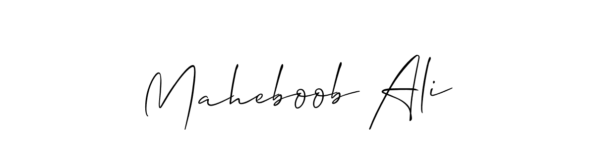 Create a beautiful signature design for name Maheboob Ali. With this signature (Allison_Script) fonts, you can make a handwritten signature for free. Maheboob Ali signature style 2 images and pictures png