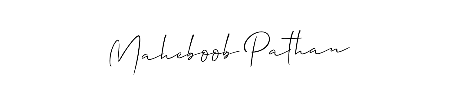Also You can easily find your signature by using the search form. We will create Maheboob Pathan name handwritten signature images for you free of cost using Allison_Script sign style. Maheboob Pathan signature style 2 images and pictures png