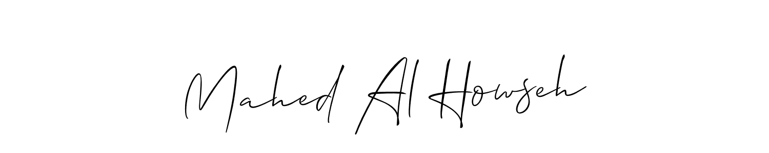 The best way (Allison_Script) to make a short signature is to pick only two or three words in your name. The name Mahed Al Howseh include a total of six letters. For converting this name. Mahed Al Howseh signature style 2 images and pictures png