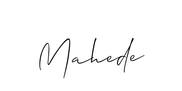 It looks lik you need a new signature style for name Mahede. Design unique handwritten (Allison_Script) signature with our free signature maker in just a few clicks. Mahede signature style 2 images and pictures png