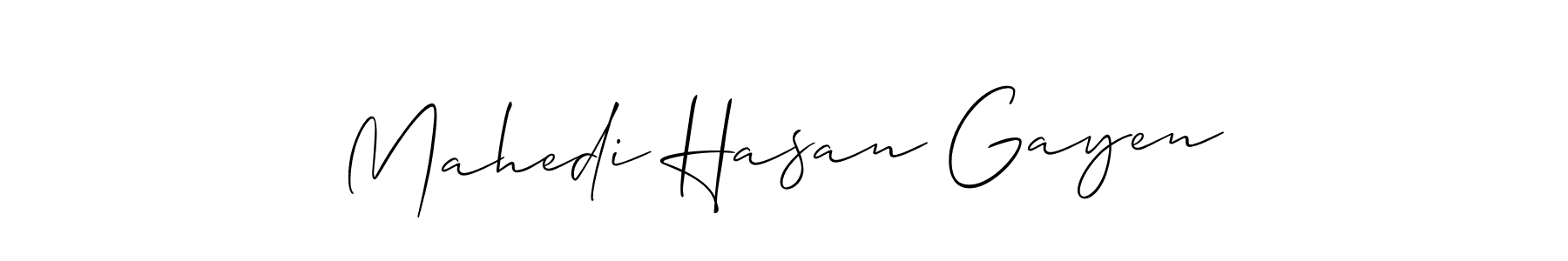 How to make Mahedi Hasan Gayen signature? Allison_Script is a professional autograph style. Create handwritten signature for Mahedi Hasan Gayen name. Mahedi Hasan Gayen signature style 2 images and pictures png