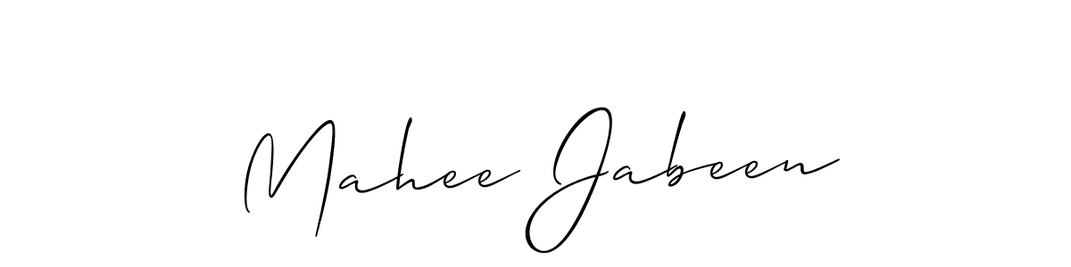 Use a signature maker to create a handwritten signature online. With this signature software, you can design (Allison_Script) your own signature for name Mahee Jabeen. Mahee Jabeen signature style 2 images and pictures png