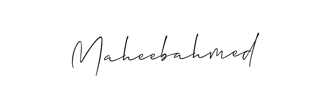 You should practise on your own different ways (Allison_Script) to write your name (Maheebahmed) in signature. don't let someone else do it for you. Maheebahmed signature style 2 images and pictures png