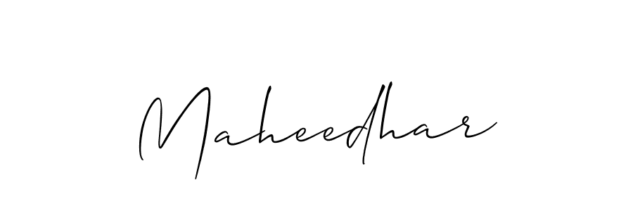 Use a signature maker to create a handwritten signature online. With this signature software, you can design (Allison_Script) your own signature for name Maheedhar. Maheedhar signature style 2 images and pictures png