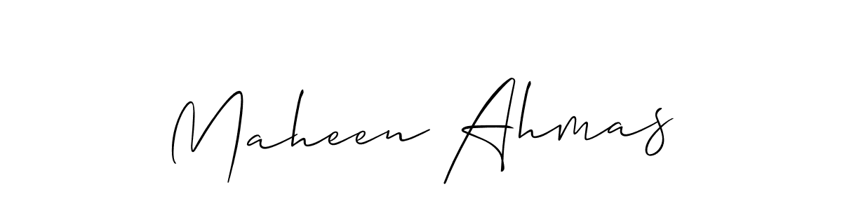 How to make Maheen Ahmas signature? Allison_Script is a professional autograph style. Create handwritten signature for Maheen Ahmas name. Maheen Ahmas signature style 2 images and pictures png