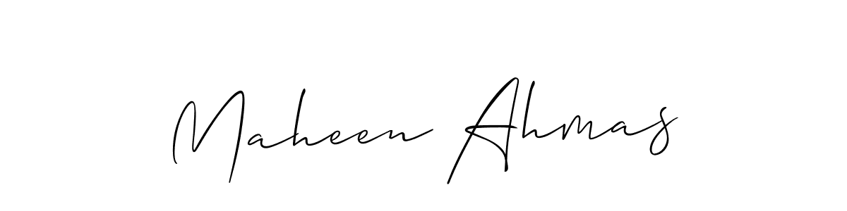 Create a beautiful signature design for name Maheen Ahmas. With this signature (Allison_Script) fonts, you can make a handwritten signature for free. Maheen Ahmas signature style 2 images and pictures png
