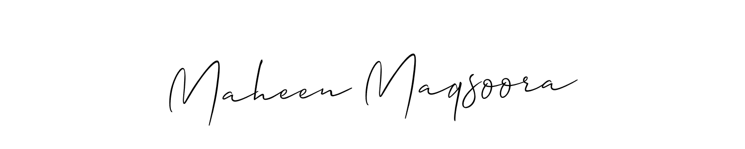 It looks lik you need a new signature style for name Maheen Maqsoora. Design unique handwritten (Allison_Script) signature with our free signature maker in just a few clicks. Maheen Maqsoora signature style 2 images and pictures png