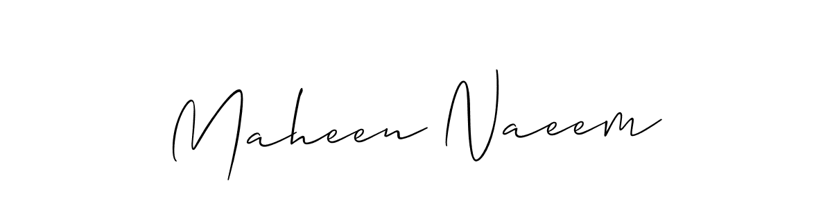 Create a beautiful signature design for name Maheen Naeem. With this signature (Allison_Script) fonts, you can make a handwritten signature for free. Maheen Naeem signature style 2 images and pictures png