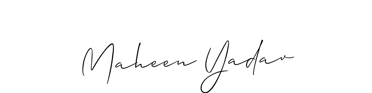 Similarly Allison_Script is the best handwritten signature design. Signature creator online .You can use it as an online autograph creator for name Maheen Yadav. Maheen Yadav signature style 2 images and pictures png