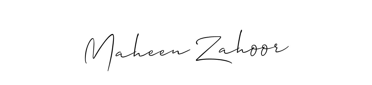It looks lik you need a new signature style for name Maheen Zahoor. Design unique handwritten (Allison_Script) signature with our free signature maker in just a few clicks. Maheen Zahoor signature style 2 images and pictures png