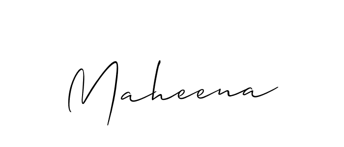 How to make Maheena name signature. Use Allison_Script style for creating short signs online. This is the latest handwritten sign. Maheena signature style 2 images and pictures png