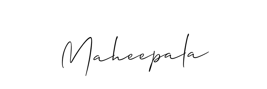 Use a signature maker to create a handwritten signature online. With this signature software, you can design (Allison_Script) your own signature for name Maheepala. Maheepala signature style 2 images and pictures png