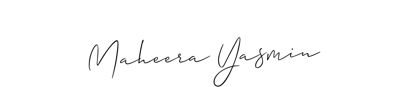 Use a signature maker to create a handwritten signature online. With this signature software, you can design (Allison_Script) your own signature for name Maheera Yasmin. Maheera Yasmin signature style 2 images and pictures png